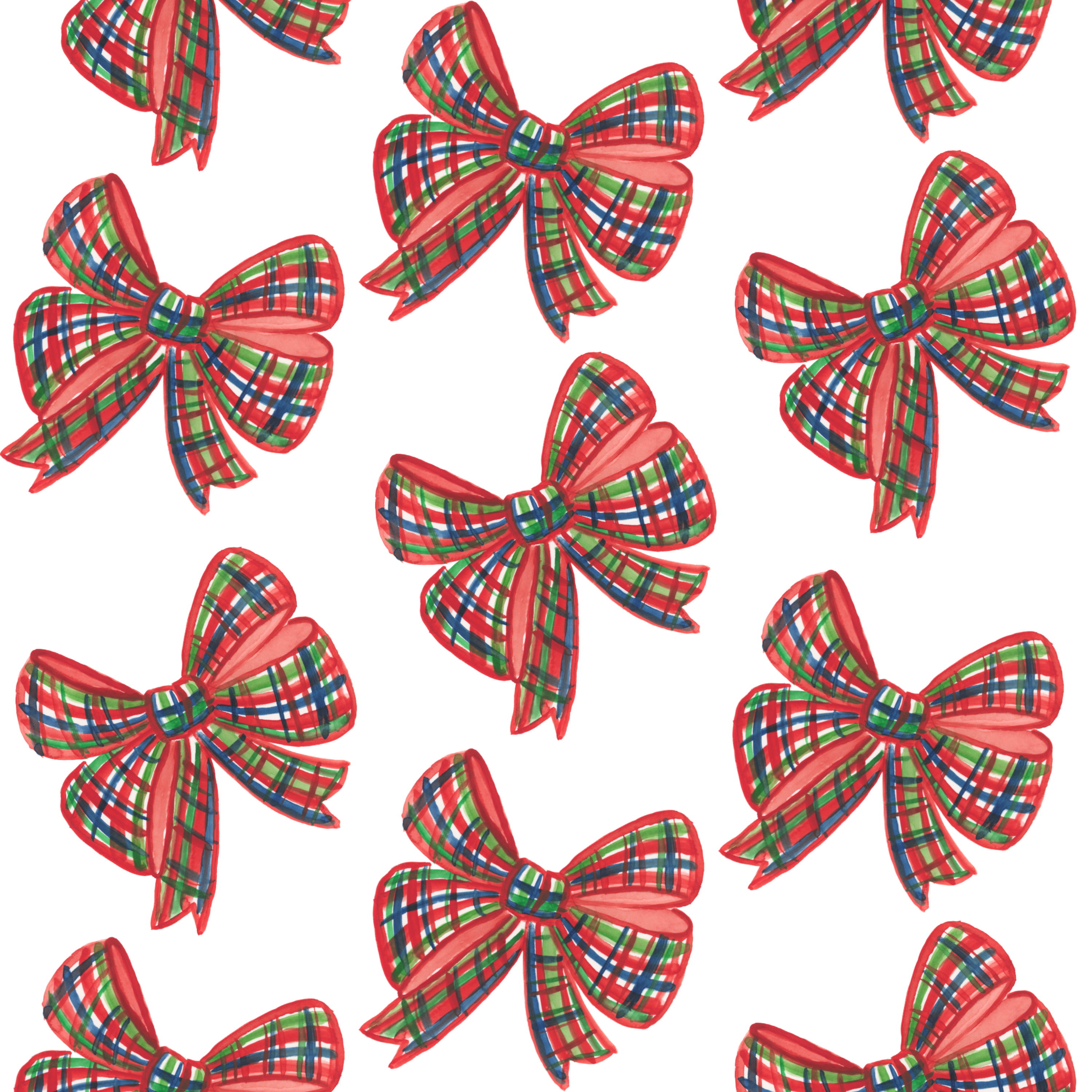 TARTAN BOW-WHITE