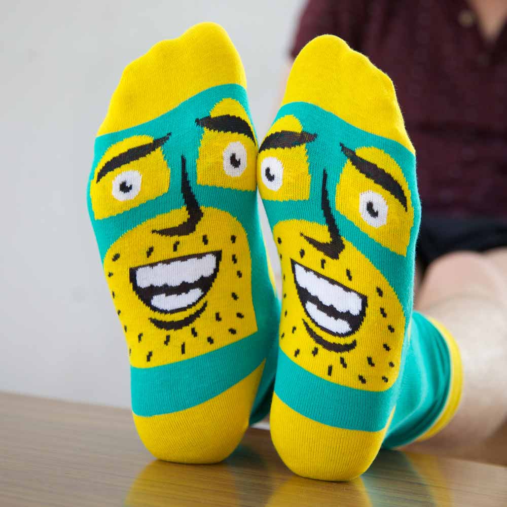 Cartoon Socks - Illustrated Character - Commander Awesome