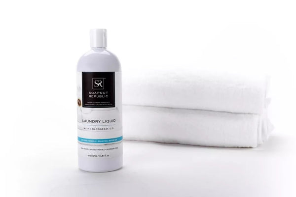 Beautifully scented with Lemongrass essential oil and powered by Soapnut berry extract, our Laundry Liquid is perfect for newborn laundry, kids' clothes and for use by anyone with sensitive skin