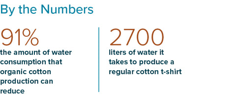 91% is the amount of water consumption that organic cotton can reduce