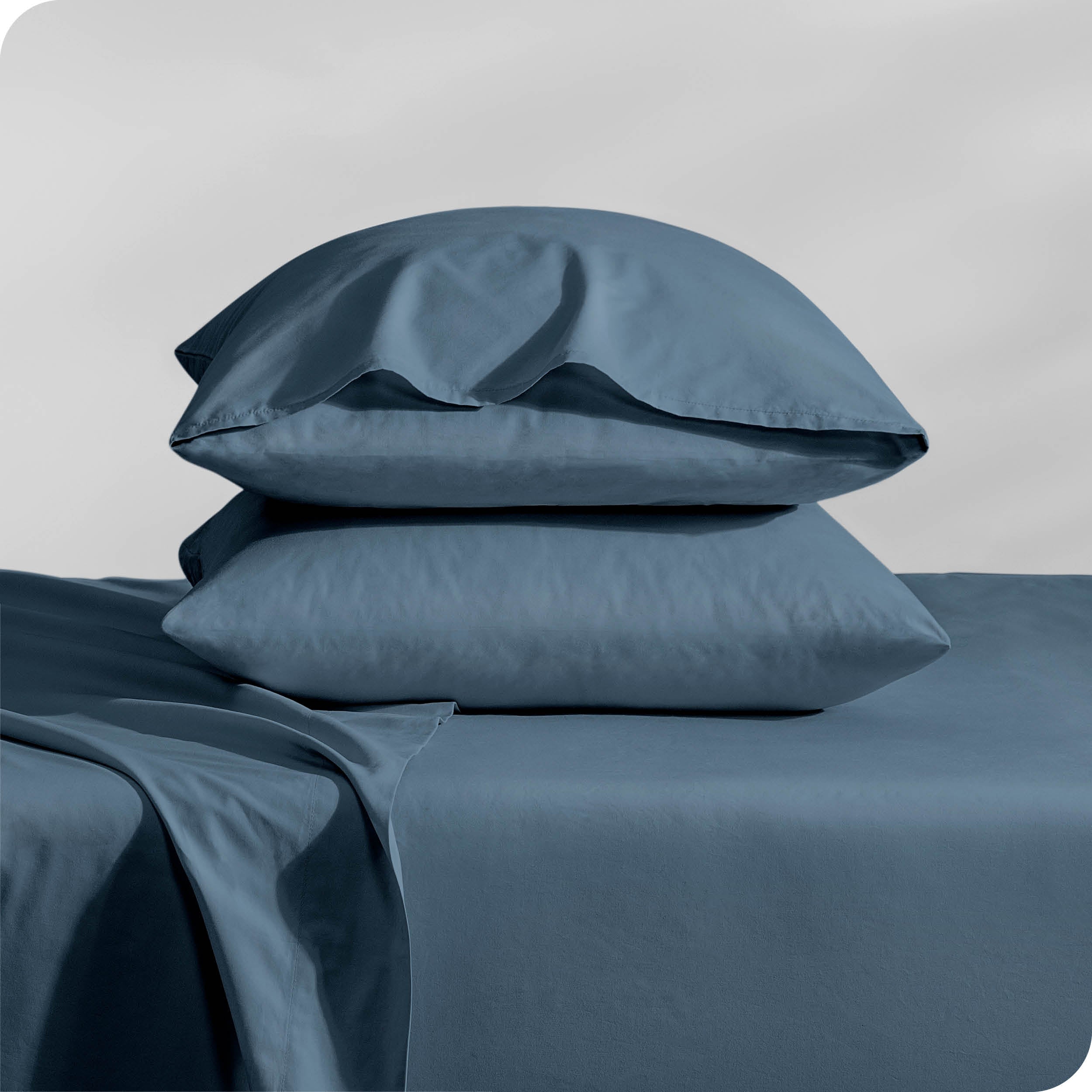 Organic Cotton Percale Pillowcase Set - Standard / Winter Blue