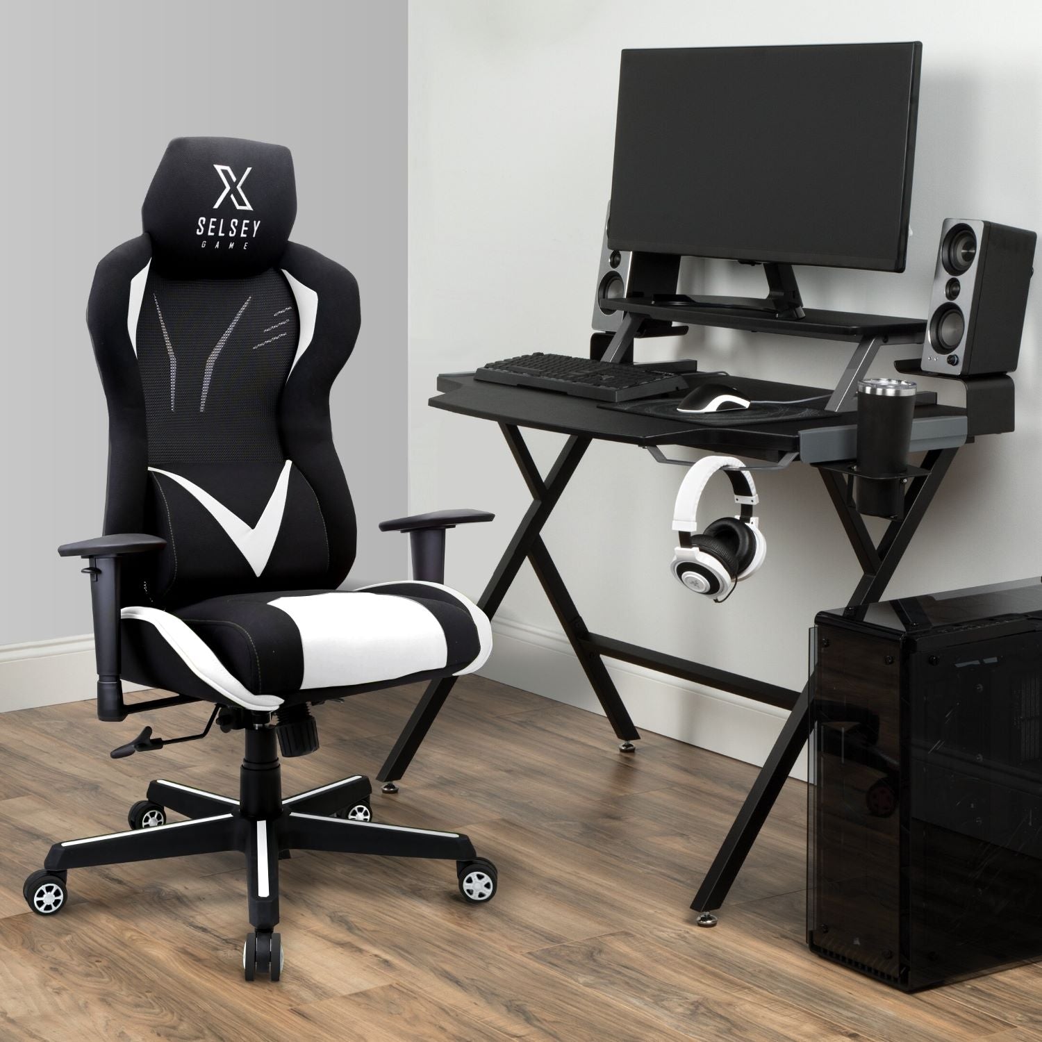 Game Stoel Gaming Regeo Zwart/Wit Maison Home