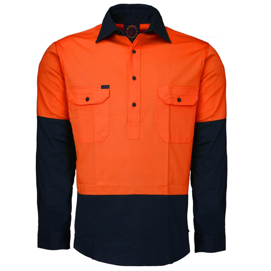 Craftright XL Hi Vis Orange Long Sleeve Shirt - Bunnings Australia