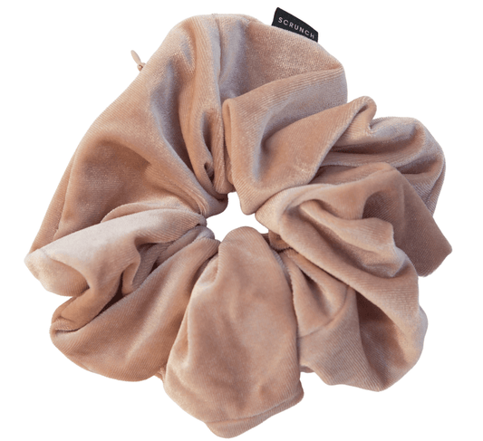 Beige Scrunch - Velvet Pockets Light Scrunchies Oversized with Secret