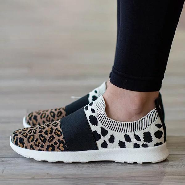 jellipops leopard flat heel sneakers