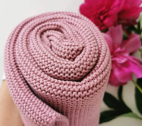 Bamboo baby blanket in peony pink
