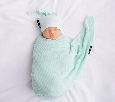 Bamboo baby swaddle blanket mint