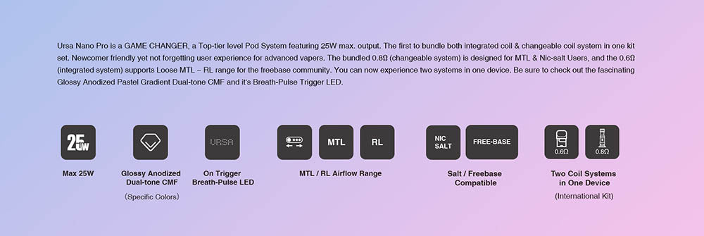 Lost Vape Ursa Nano Pro Pod 系统套件