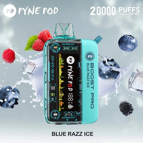 pyne pod boost pro 20k blue razz ice flavor