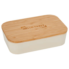 Lunch box with cutting board lid