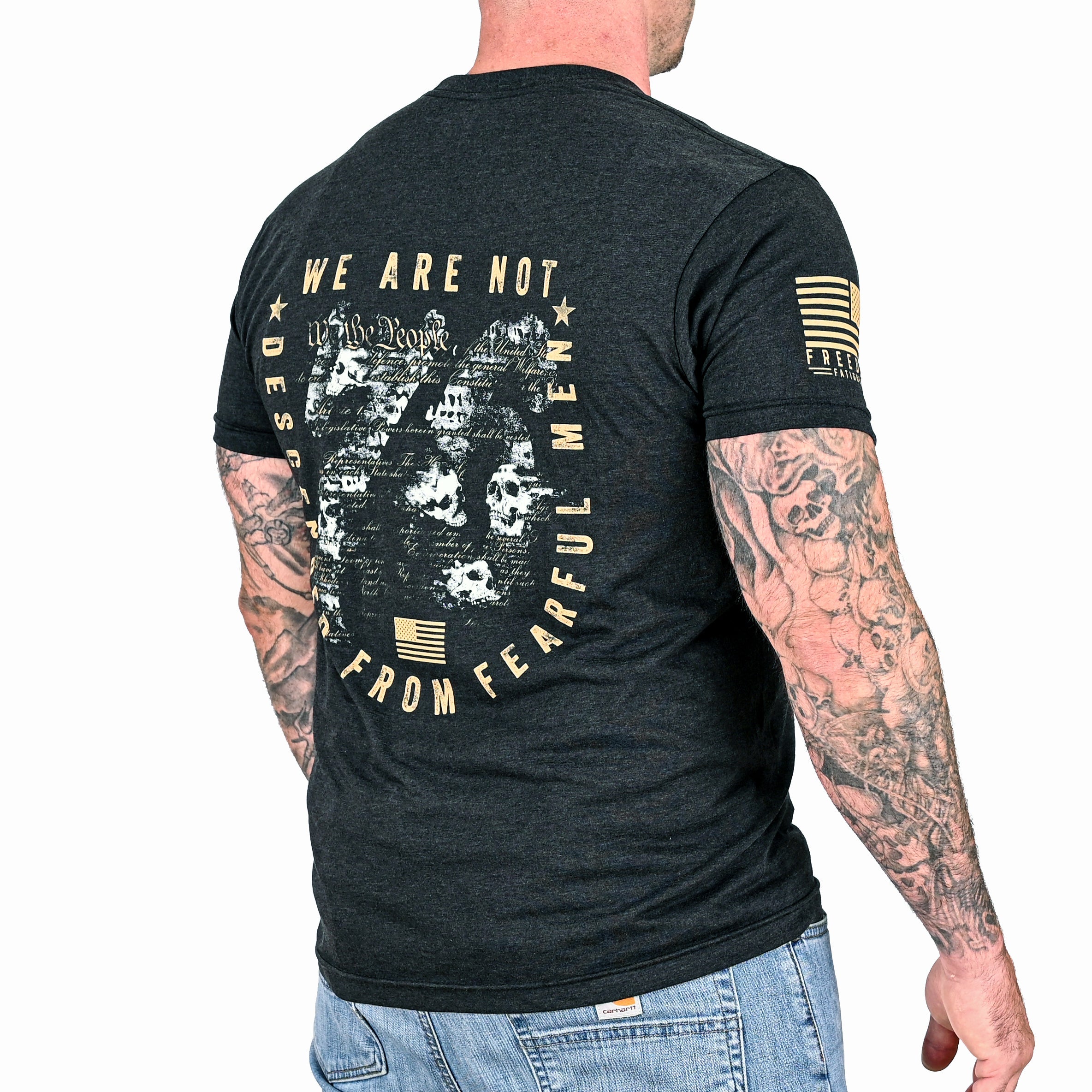 Men's We Are Not Descended from Fearful Men Patriotic T-Shirt - Heather Black