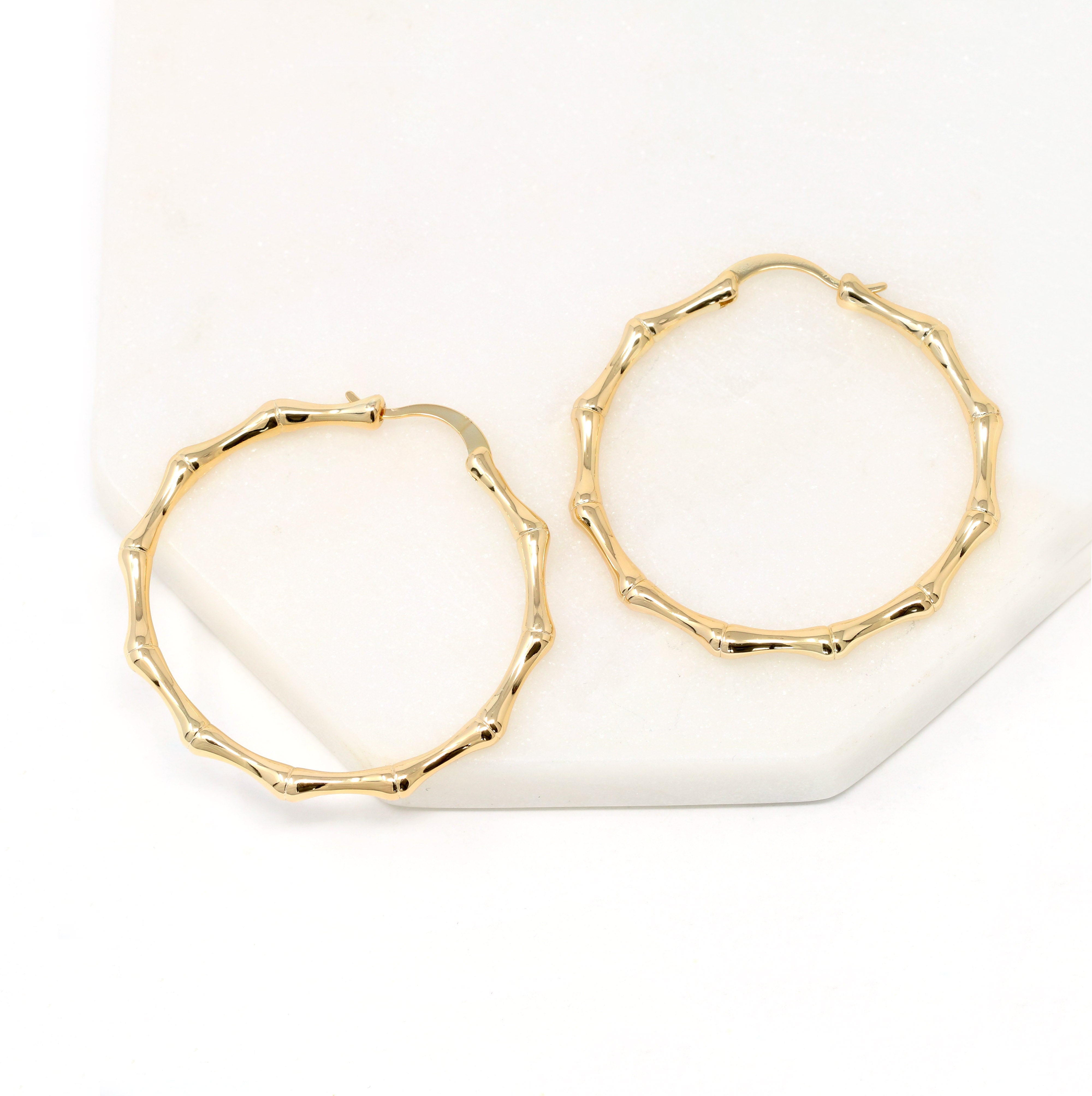 Small Bamboo Gold-Filled Hoops