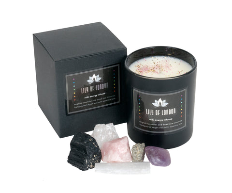 rose crystal reiki infused candle 
