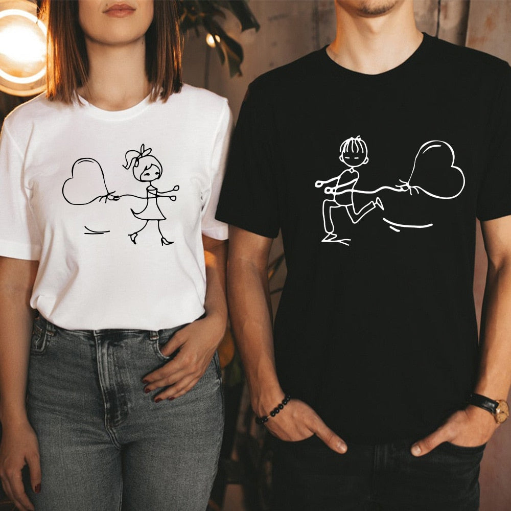 Tee Shirt Couple Dessin Animé Ma Famille Dabord