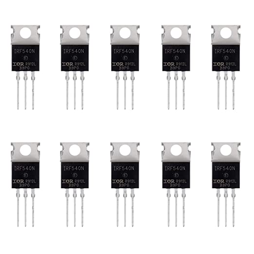 IRF540 MOSFET Transistors IRF540N 33A 100V N-Channel Power MOSFET TO-220AB (Pack of 10 Pcs)