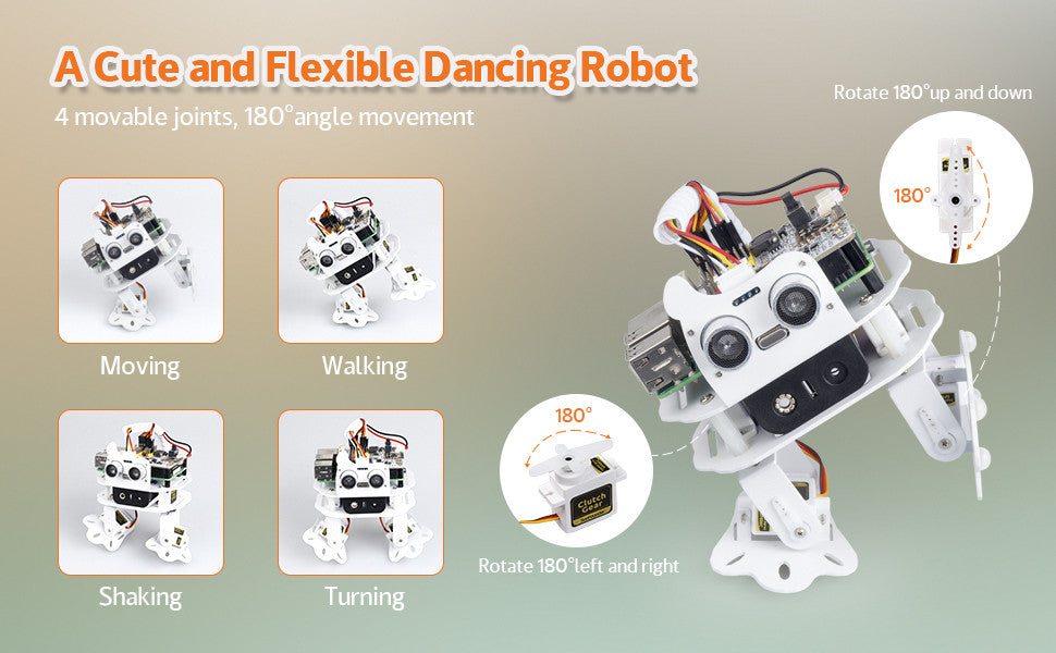  SunFounder Robotics Kit for Arduino , 4-DOF Dancing Sloth  Programmable DIY Robot Kit for Teens and Adults with Tutorials : Toys &  Games