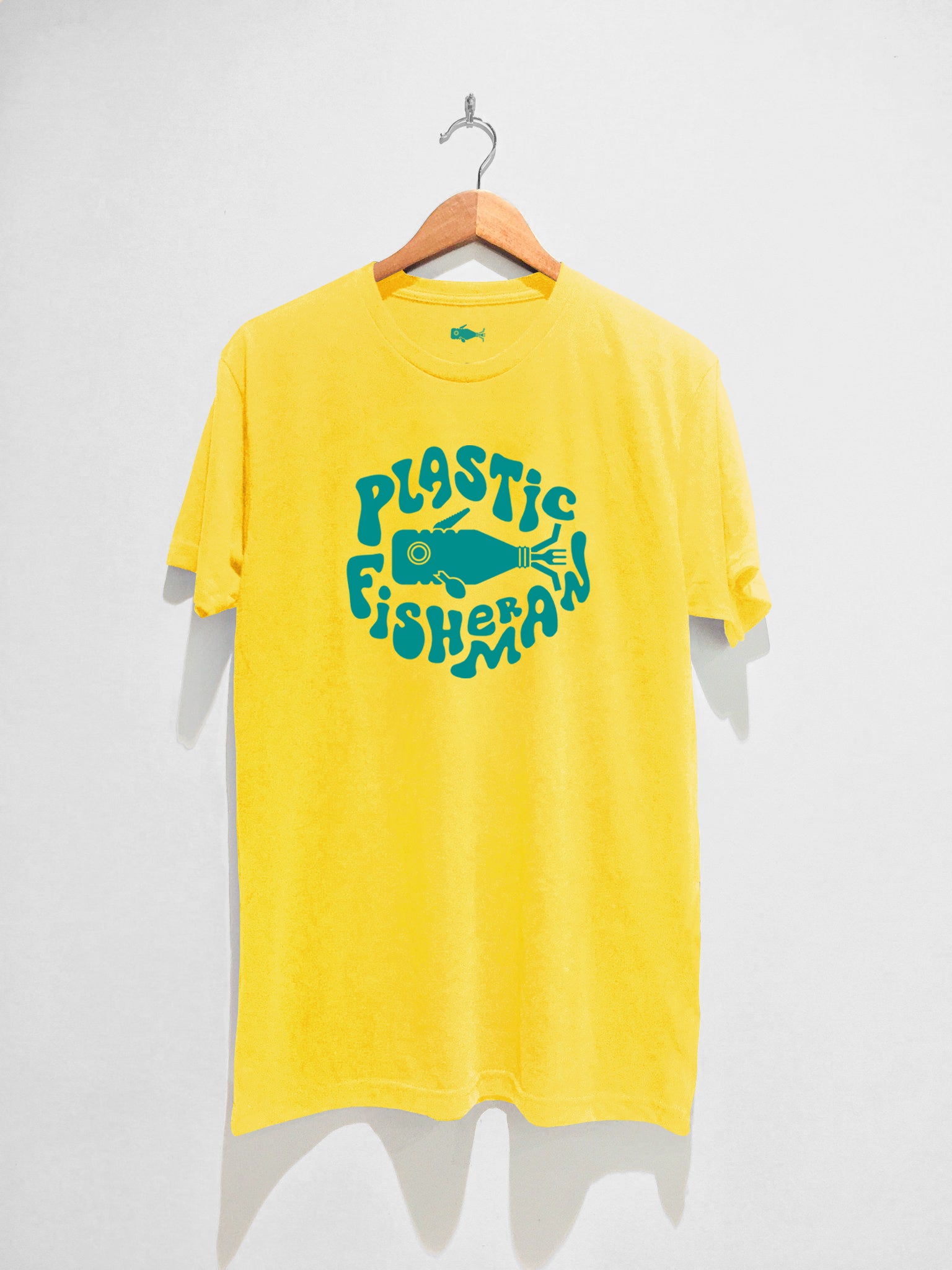 De kerk Terugroepen knecht Original Plastic Fisherman T-shirt, Yellow Tang