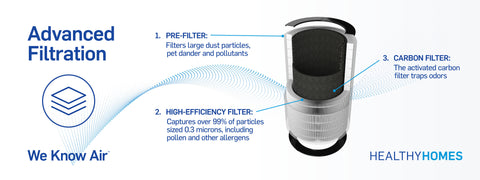 Air purifier with activated carbon filter