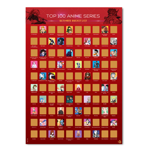  Top 100 Anime Scratch off Poster - 2021 Anime Bucket List -  Watch List - Great Gift for Anime Lovers and Enthusiasts by Creative Hero ( 16.5” x 23.4”), multicolored, A2 : Office Products