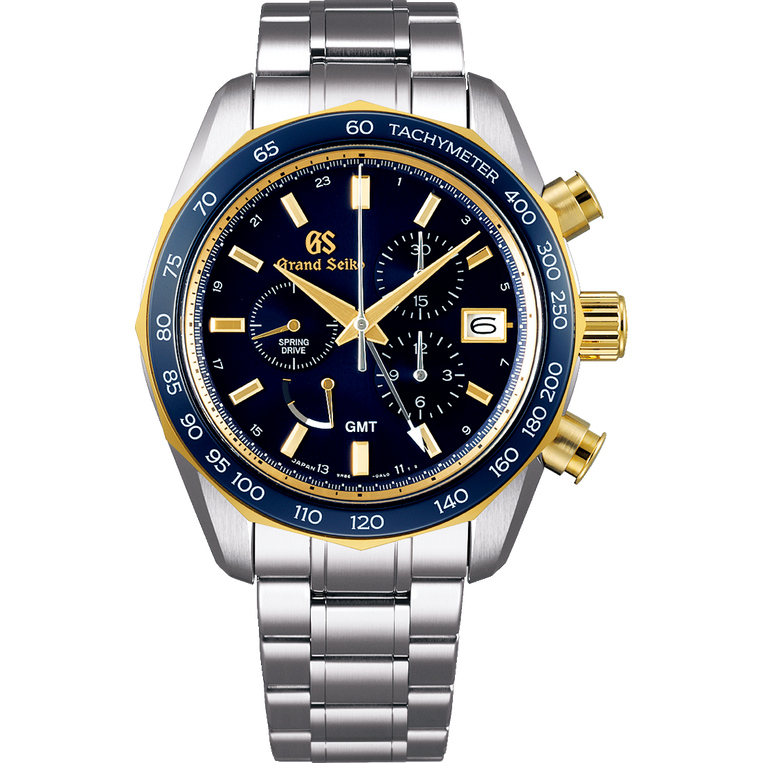 Grand Seiko Spring Drive Chronograph Gold Blue SBGC242 Watch – Grand Seiko  Official Boutique