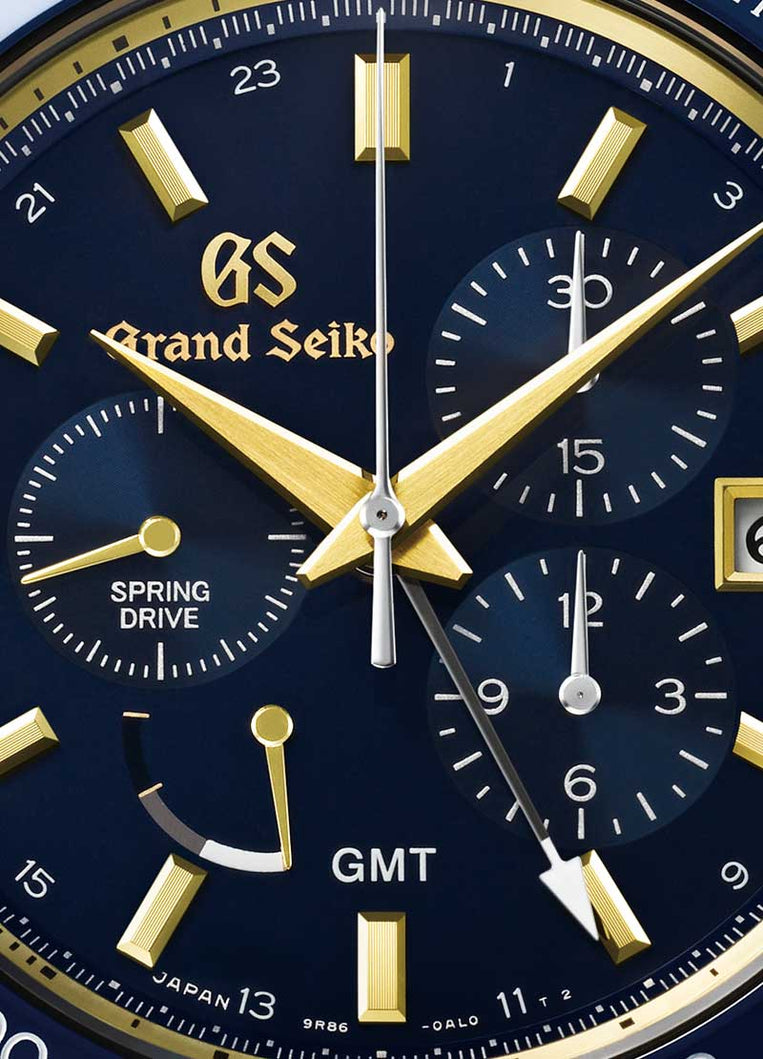 Grand Seiko Spring Drive Chronograph Gold Blue SBGC242 Watch – Grand Seiko  Official Boutique