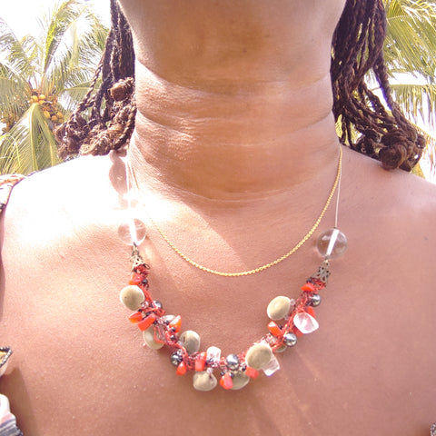 Perles de Zanzibar, nature, collier, créations, artisanat Martinique, bijoux, Baba Figue Créations