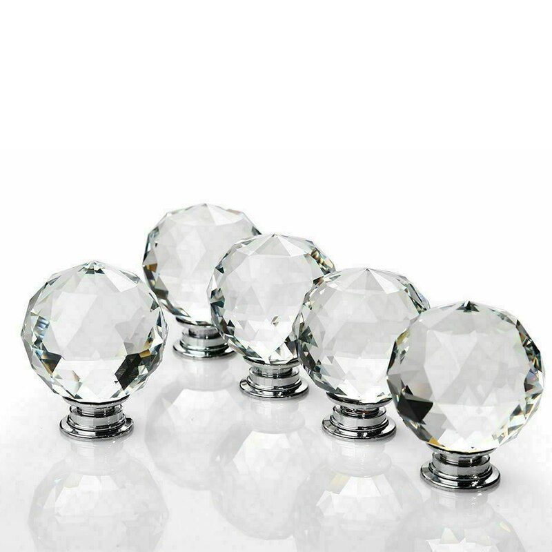 30mm Diamond Shape Crystal Glass Knobs Cupboard Drawer Pull Kitchen Ca Grandado Com Irl