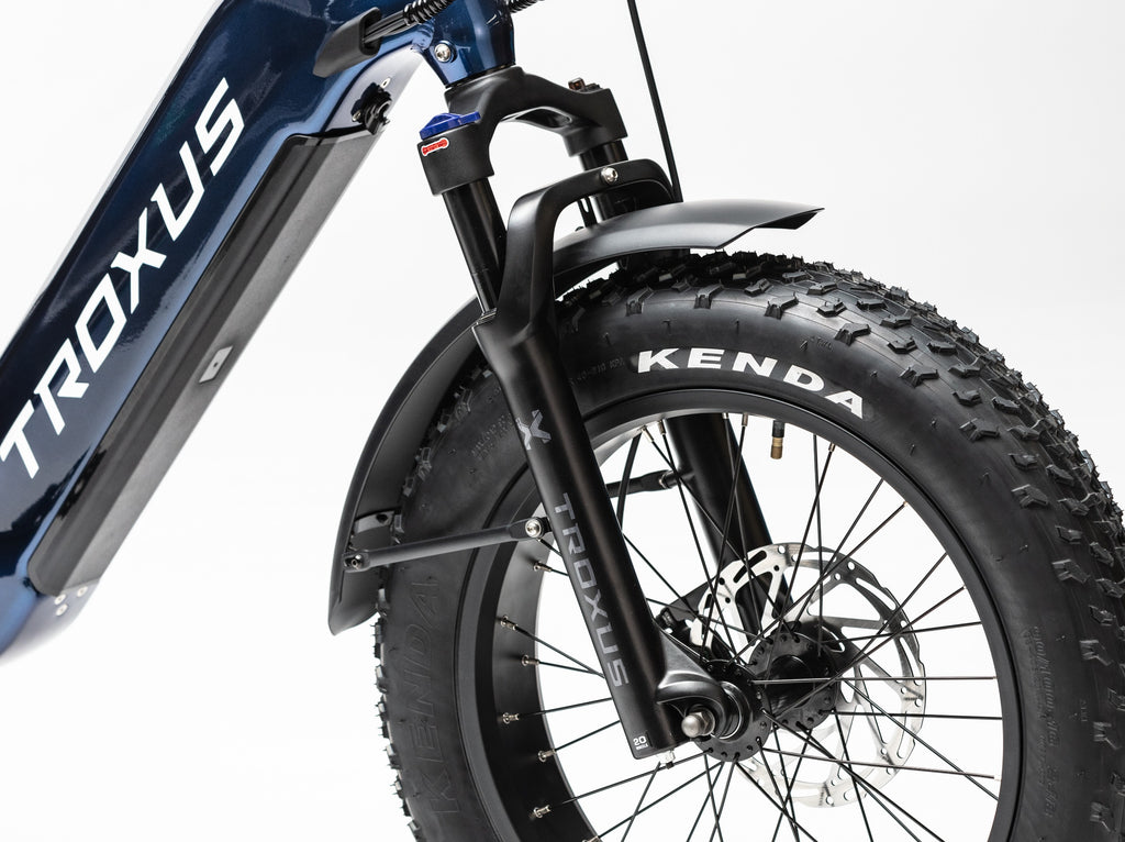 suspension fork on Troxus electric bike