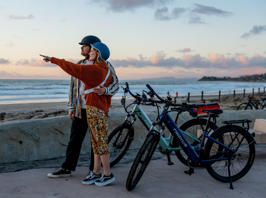 electric bike couple riding