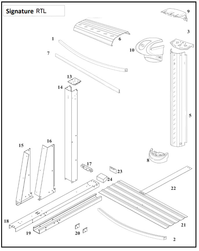 Signature RTL Oval Pool Model parts