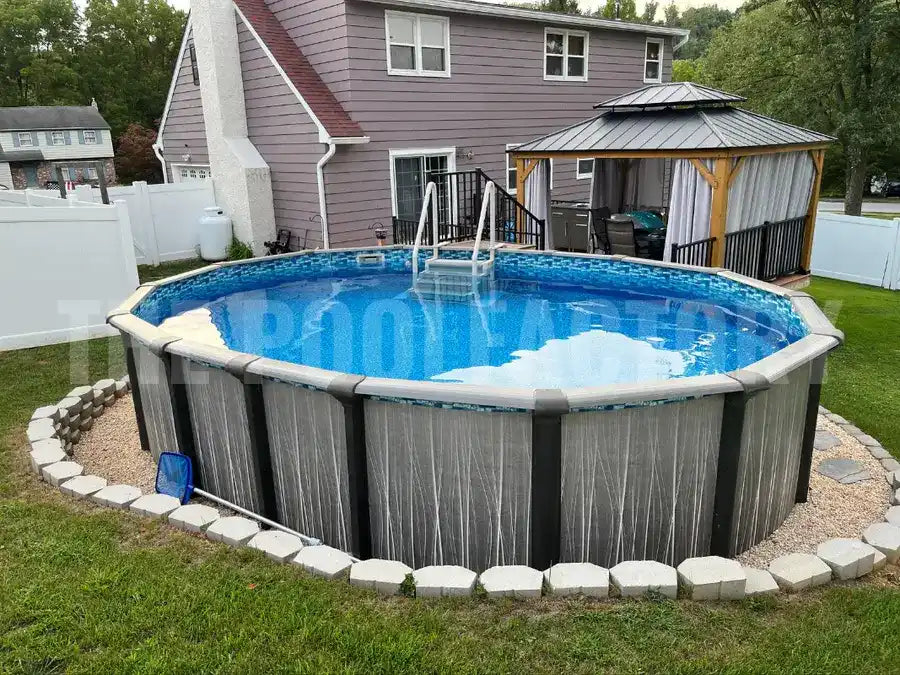 Boreal Above Ground pool with Bluestone Liner