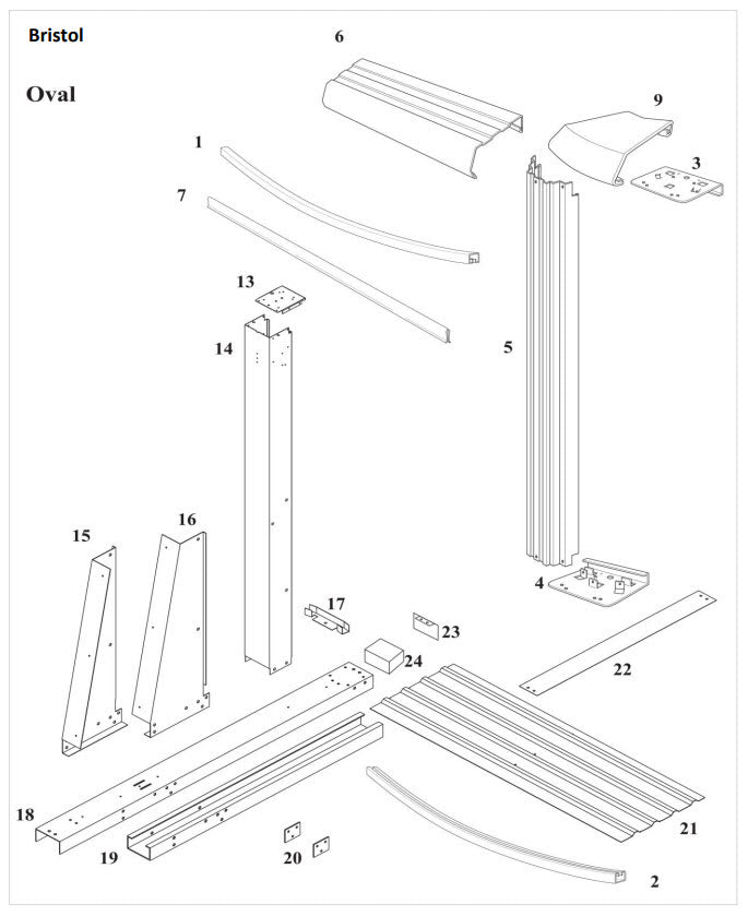 Bristol Oval Parts Listing