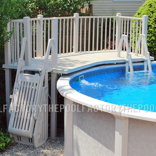 5'X13.5' Resin Pool Fan Deck With In-Pool & Ground to Deck Steps