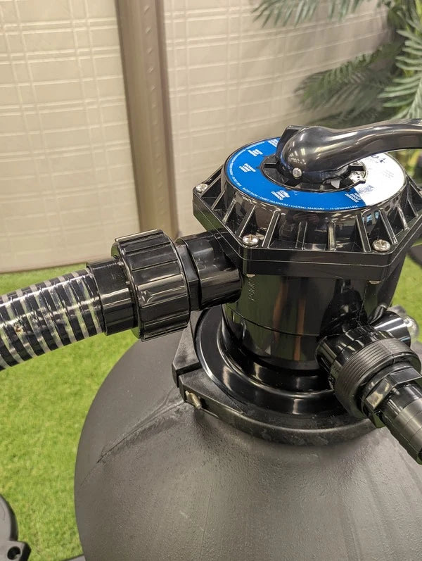 Connecting hoses on aquapro sand filter step 11