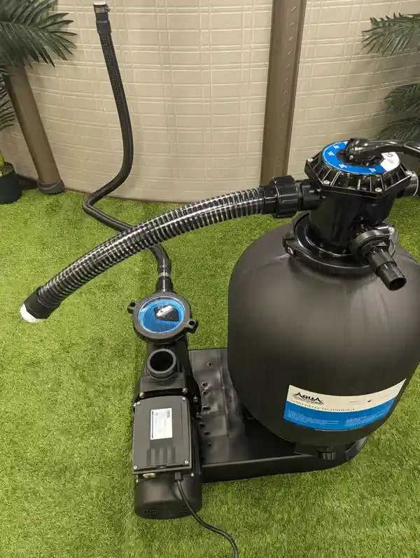 Connecting hoses on aquapro sand filter step 12