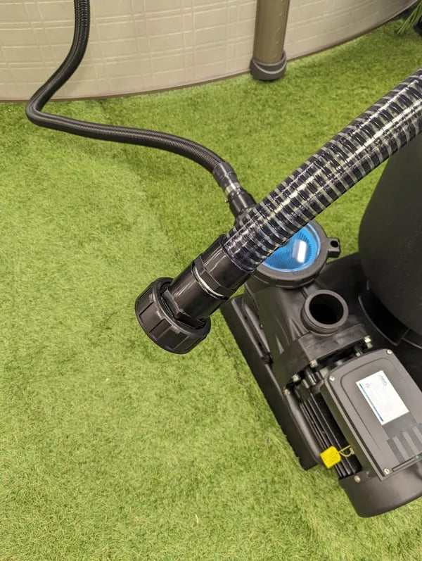 Connecting hoses on aquapro sand filter step 14