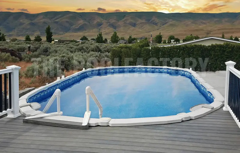 Saltwater 8000 Oval Pool with decking