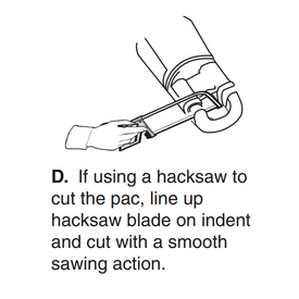 using a hacksaw