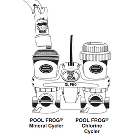 Insert upside down into center of POOL FROG Mineral Reservoir