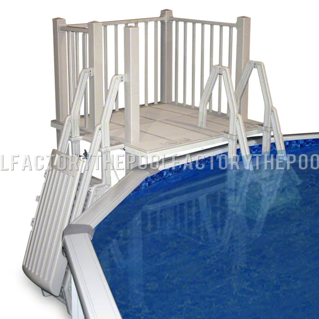 5'X5' Resin Pool Deck With In-Pool & Ground to Deck Steps
