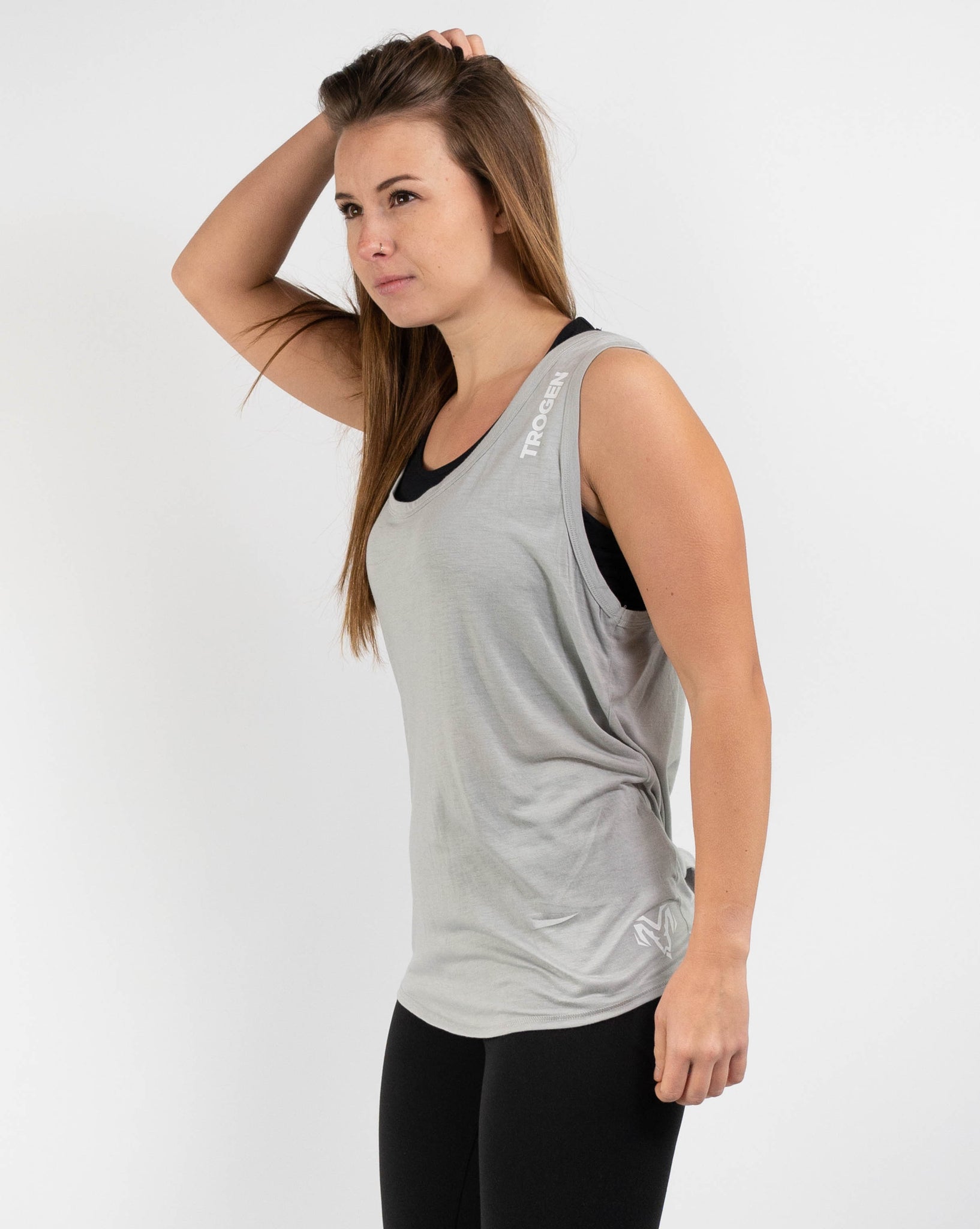 Women's Tie Back Gym Vest - Grey