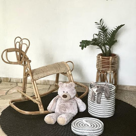 rocking horse made of rattan