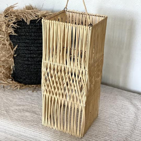 pendant lamp made of rattan place on the floor