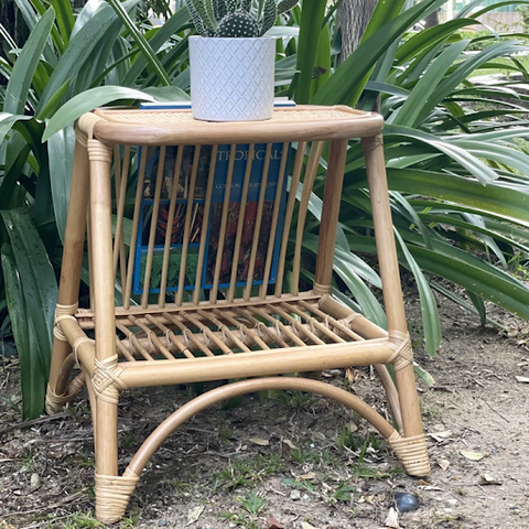 Magazine rack and side table made with high-quality rattan