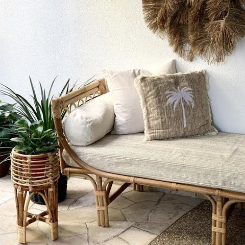 rattan lounge chair with cushion