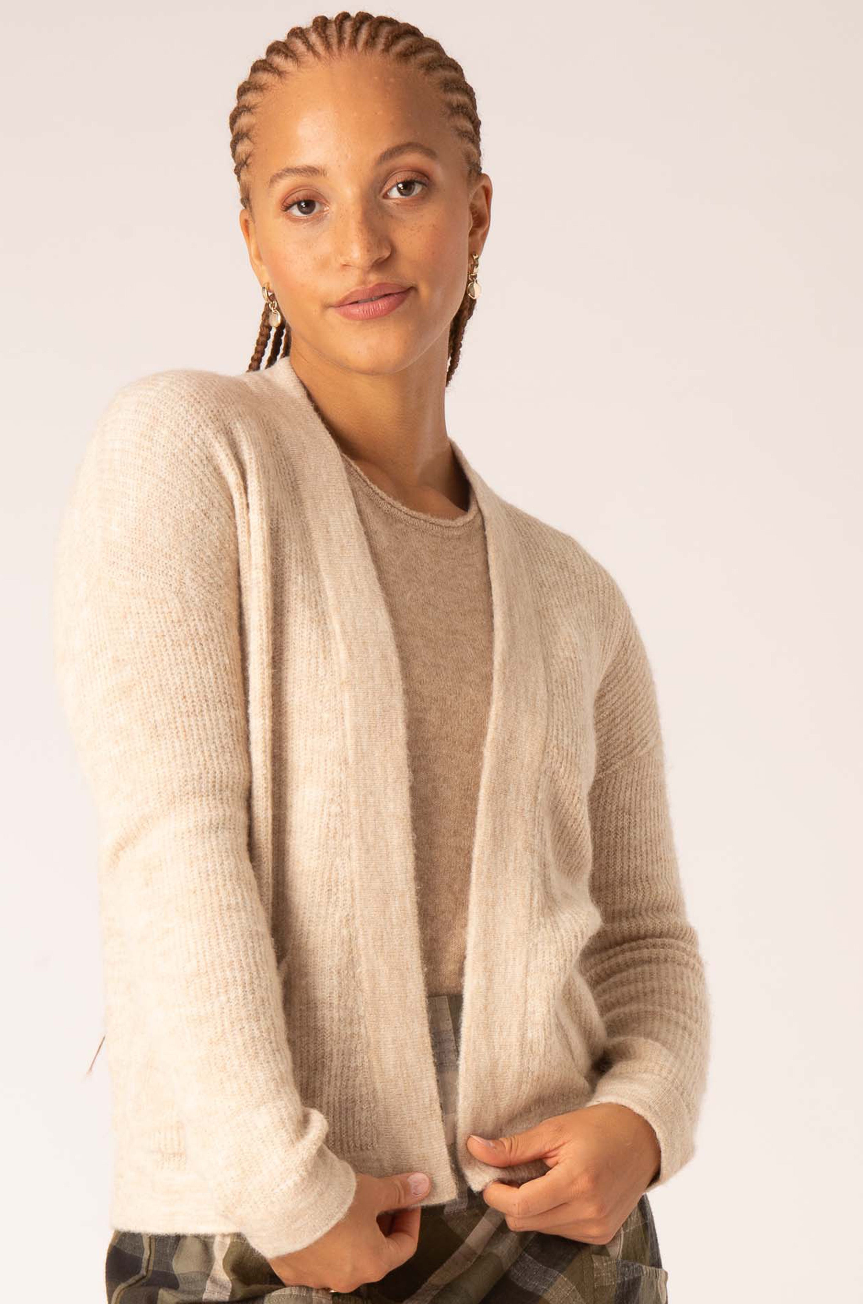 Edge to Edge Alpaca Cardigan in Ivory, Ivory / 18
 