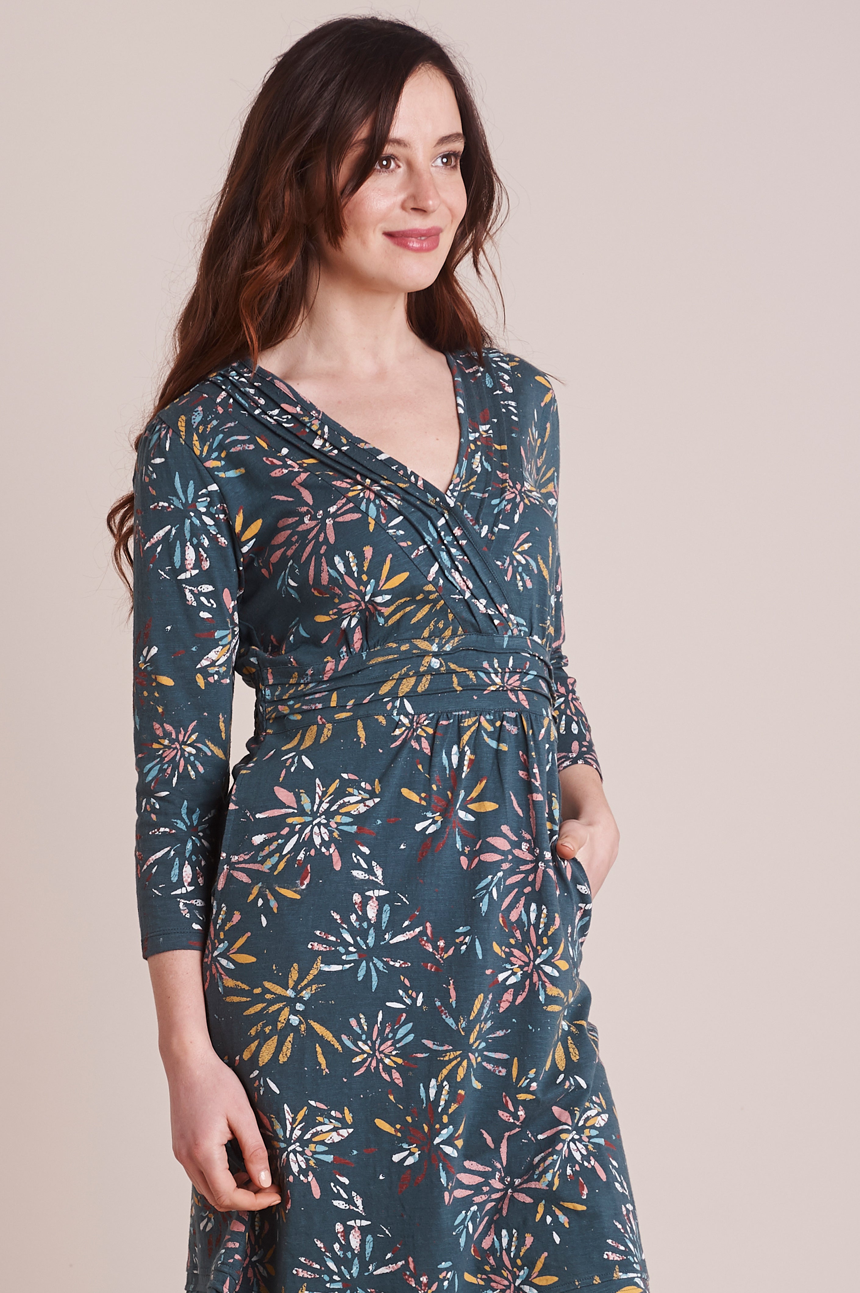 Spikey Floral Jersey Crossover Dress – Mistral Online