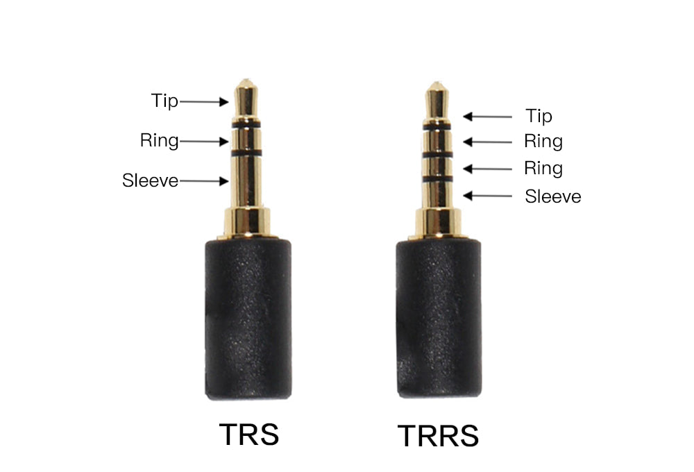 Le microphone à fiche de 3,5 mm a deux types de connecteurs, TRS et TRRS.