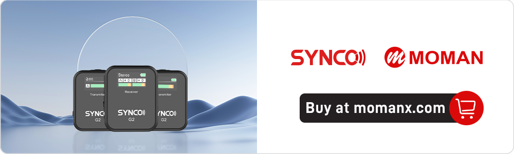 SYNCO G2(A2) digital wireless lavalier microphone system is sold at Moman PhotoGears Store.