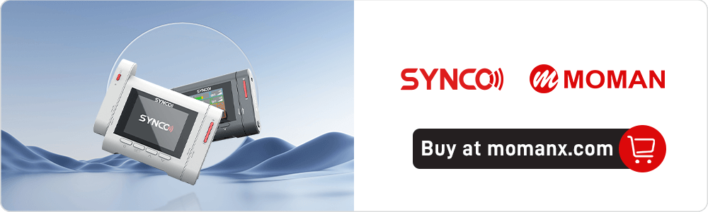 SYNCO G3 wireless microphone for cell phone comes in blue and white colors.